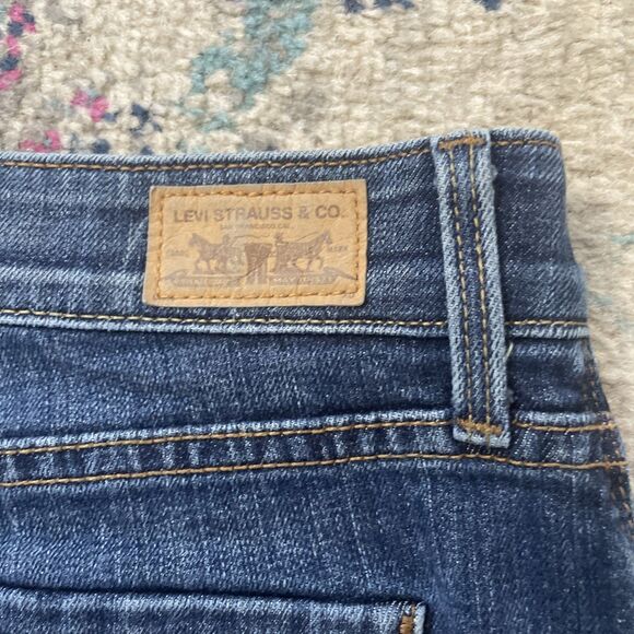 LEVI'S Boot Cut 525 Perfect Waist Stretch Jeans Blue Size 14 Light Distressing - Picture 11 of 11